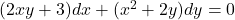 (2xy + 3) dx + (x^2 + 2y) dy = 0